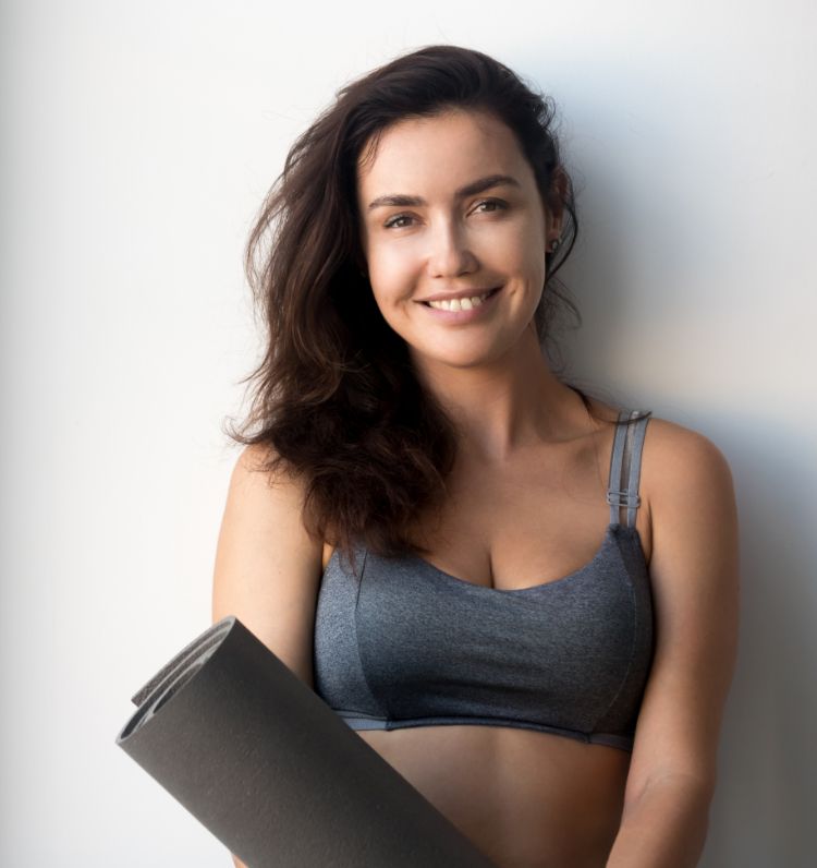 happy woman working out