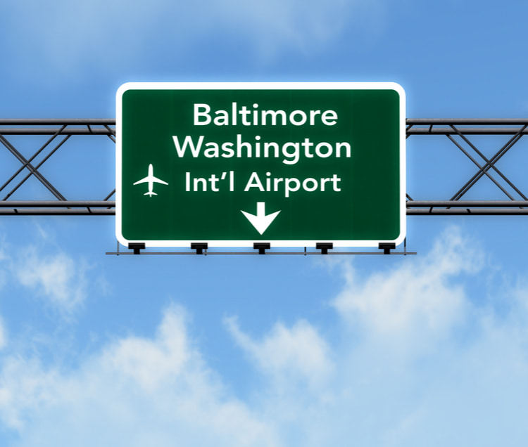 Baltimore Washing Airport Traffic Sign