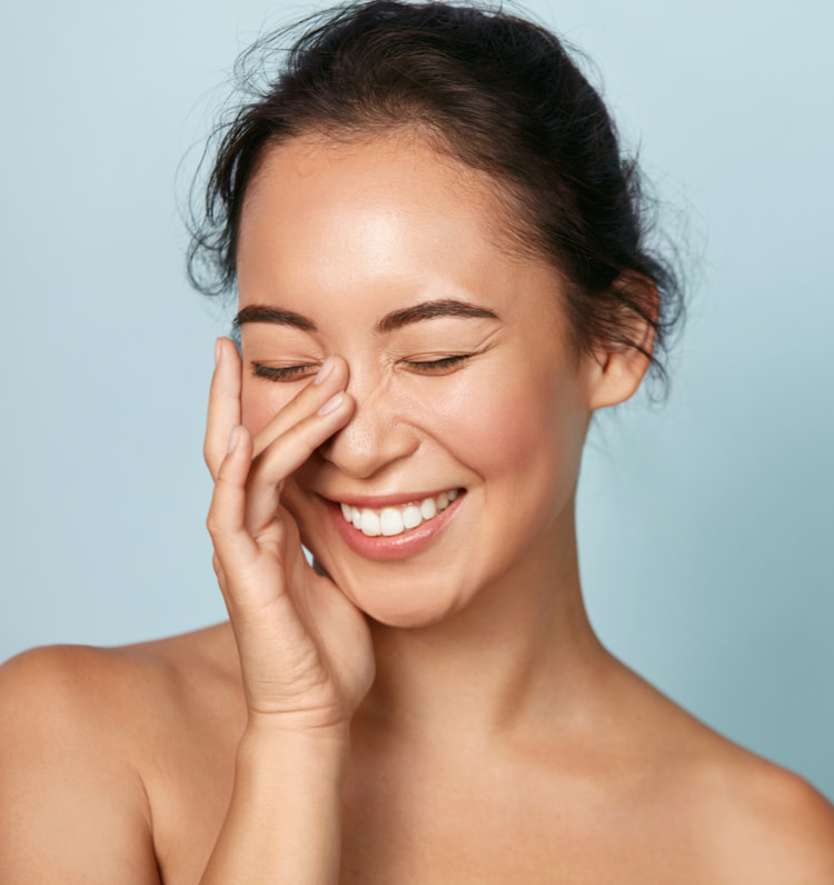 woman with glowing skin