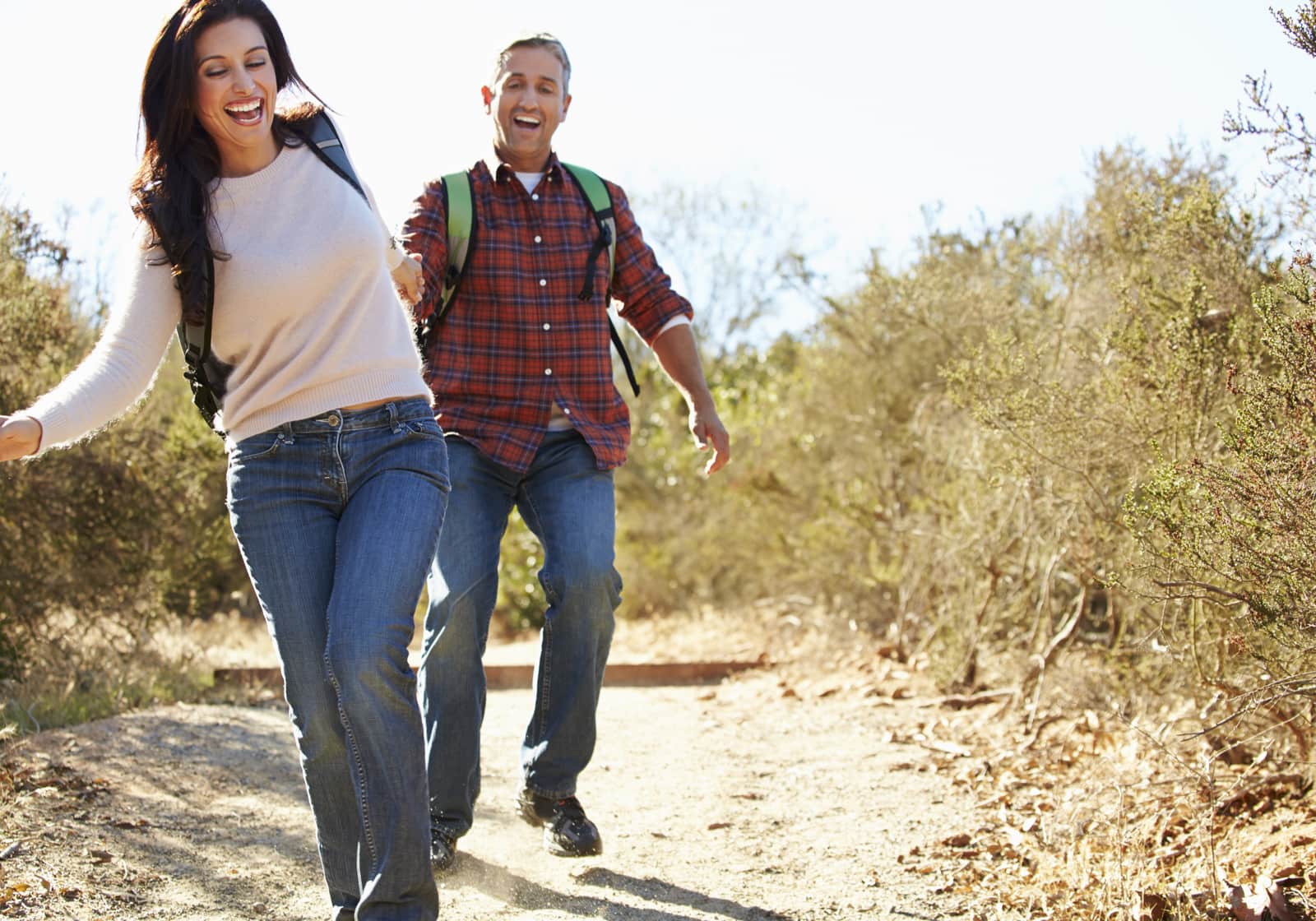 happy couple outdoors