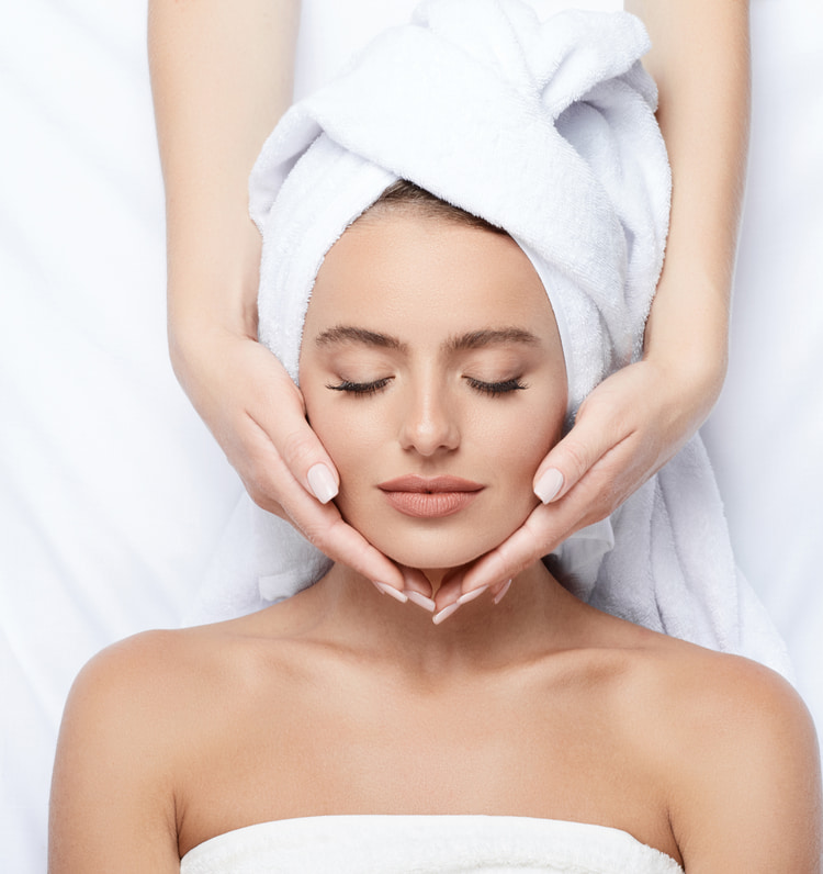 woman getting a facial