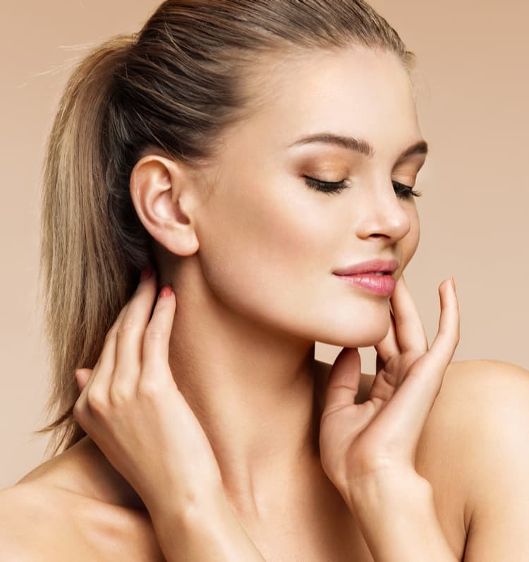 woman with glowing skin
