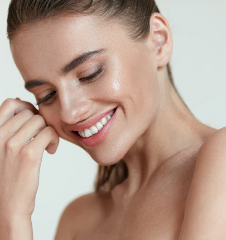 woman with glowing skin
