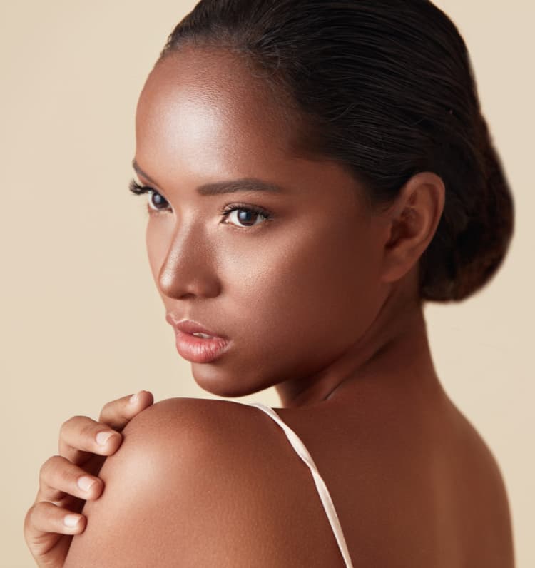 woman with glowing skin