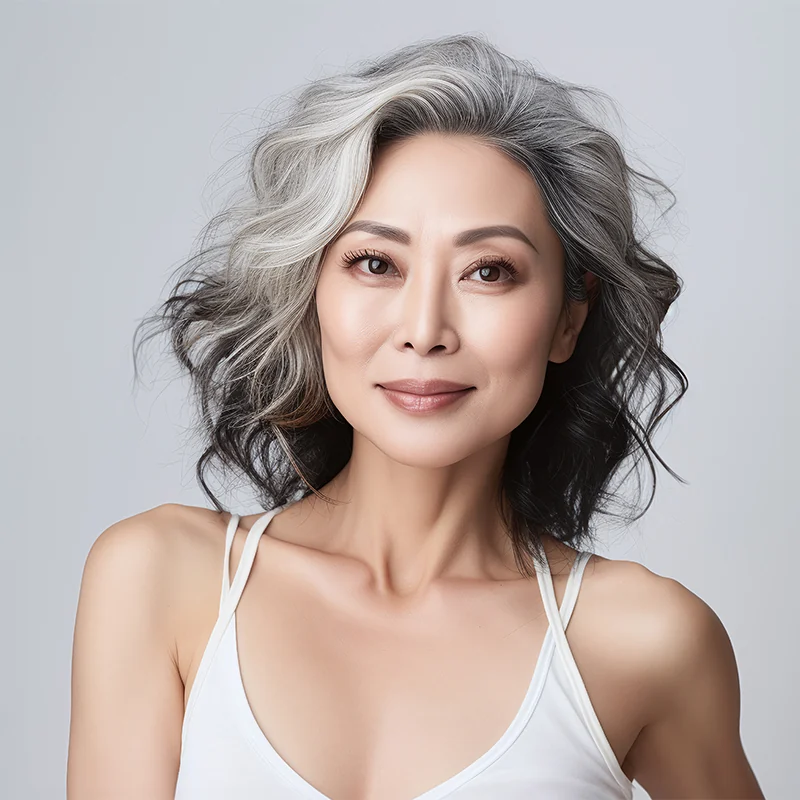 beautiful mature woman with youthful face