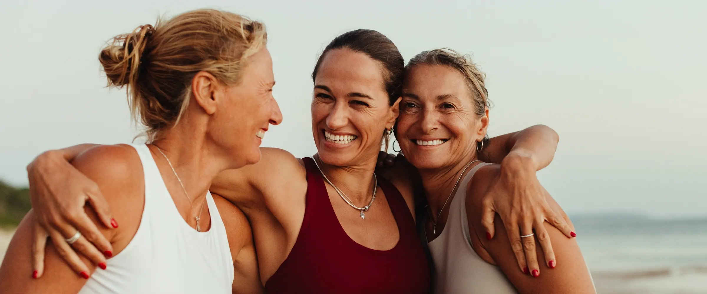 Middle age group of friends outside after workout